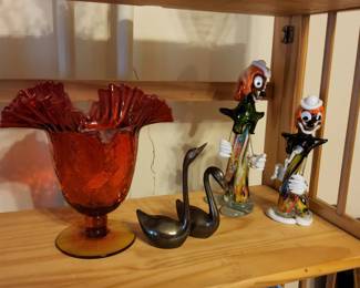 Amberina vase, Murano ? Clowns