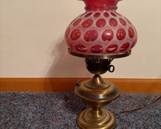 Red Hurricane Lamps (2) like new