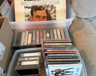 vinyl records, CD's, cassettes