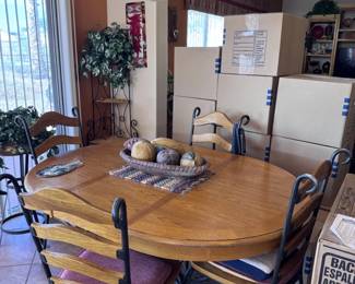 Expandable Wooden & Metal Dining Table