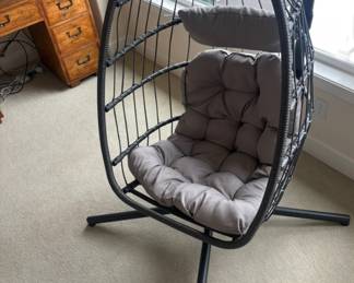 Wicker Hanging Egg Chair with Stand 
