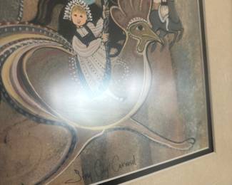 Framed & Matted Lithograph "Story City Carousel" by P. Buckley Moss