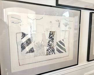 Framed & Matted 1977 Color Etching "Decorated Towers" by Anthony Benjamin