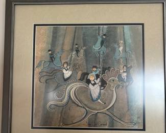 Framed & Matted Lithograph "Story City Carousel" by P. Buckley Moss