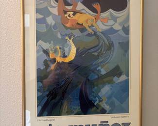Framed Poster "Mermaid Legend" by Rie Munoz for Charles and Emma Frye Art Museum