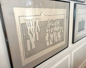 Framed & Matted 1977 Etching "Tyne Cott" by&nbsp;Anthony Benjamin