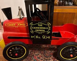 Professionally restored Casey Jones peddle car