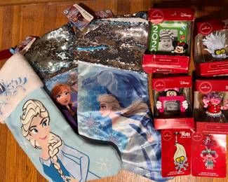 Never opened boxed ornaments and stockings 