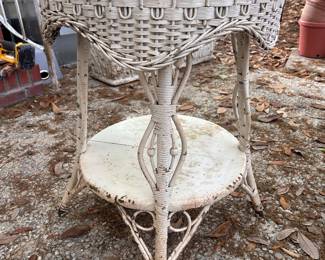 Wicker and wooden table 