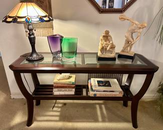 The purple and green vases are sold.