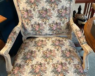 Floral upholstered chair