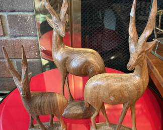 Carved wooden animals