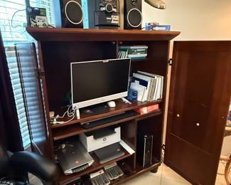 calculators, printer, monitor, RCA radio