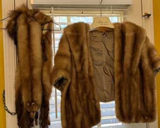 Mink jacket, fox stole
