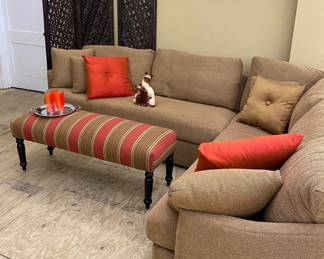 Like new sectional Kramer couch with hide-away queen bed & removable pillows