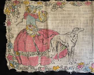 Vintage runner, girl with greyhound 