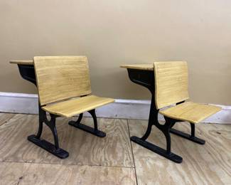 Pr. of vintage school desks