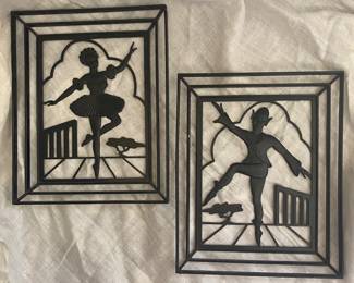 Vintage plastic dancer wall hangings