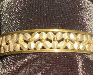 Bill Blass silver & gold bangle 