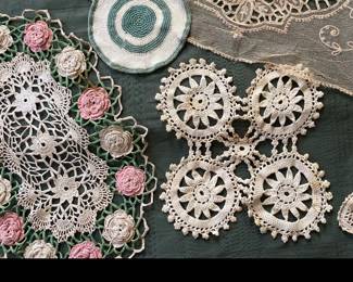 Many vintage hand-made fabric pieces