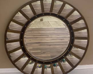 Lg. multi-faceted round mirror