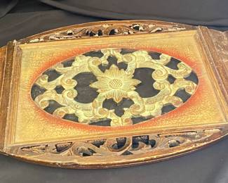 Carved wooden tray