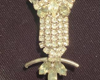 Vintage rhinestone owl pin