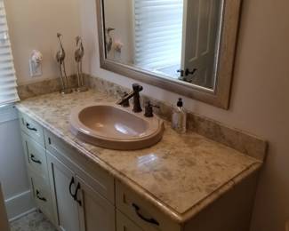 Bath vanity; vanity mirror