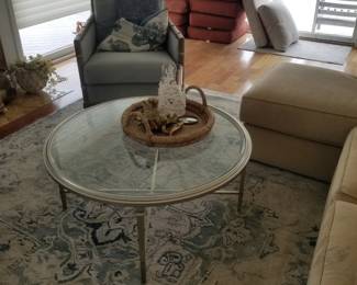 Sectional couch; coffee table