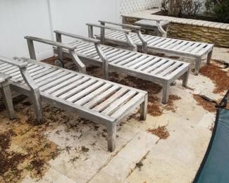 Teak chaises - cushions availble but not shown