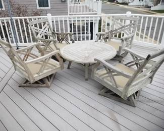 Teak conversation set - cushions available but not shown