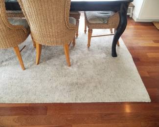 Dining table detail; area rug