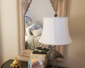 Shore bird lamp - two available; mirror
