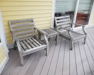 Teak converstaion set - cushions available but not shown