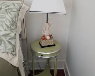 End table; table lamp