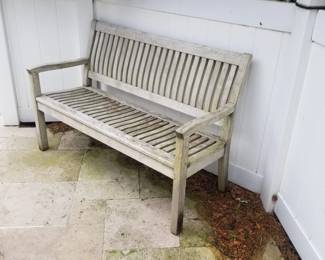 Teak bench - cushions available but not shown