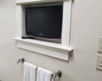 TV; bath hardware