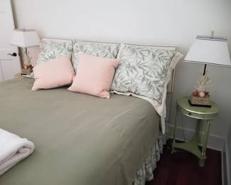 King bed; end table & table lamps