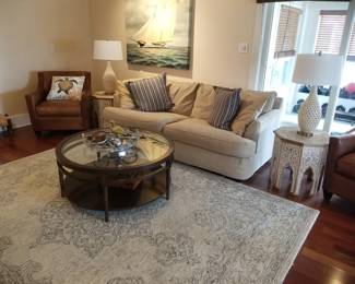 Family room furnishings - sleeper sofa, arm chairs, end tables & coffee table