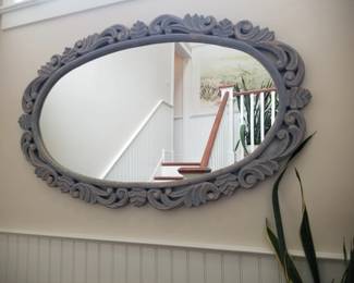 Large wood frame mirror
