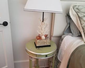 End table; table lamp
