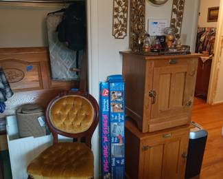 Vintage chair and WhiteClad side tables