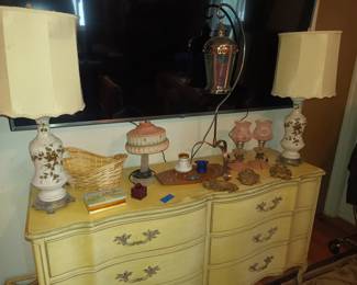 More glass lamps and another very large TV