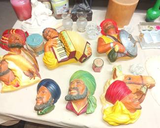 Vintage Bossons Chalkware Punjabi head wall hangers