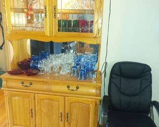 Hutch and colorful crystal, office chair
