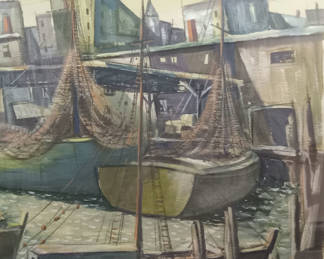 Lot 106: Philip Hicken Framed Acrylic on Paper