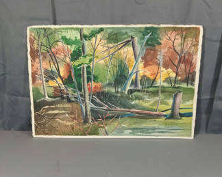 Lot 87: Rita Coleman Guzzi Watercolor on Paper