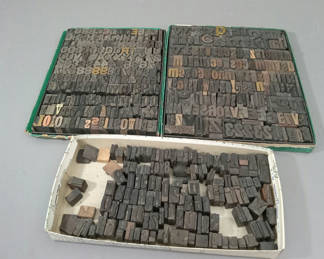 Lot 141: Antique Letterpress Type Blocks - All Wood