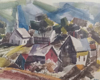 Lot 112: Philip Hicken Framed Watercolor on Paper