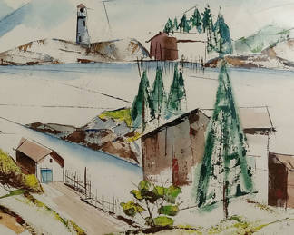 Lot 101: Philip Hicken Framed "Maine Watch"